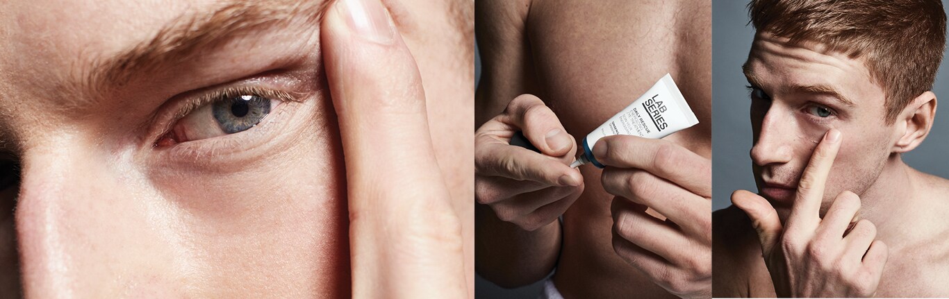 Image of man using Lab Series eye cream