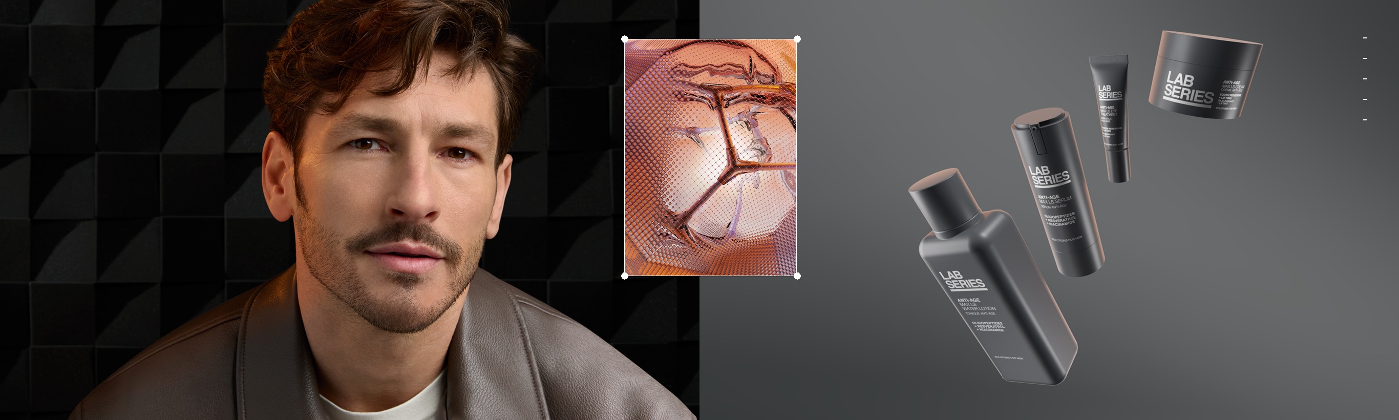 Image of a man using Max LS skincare range